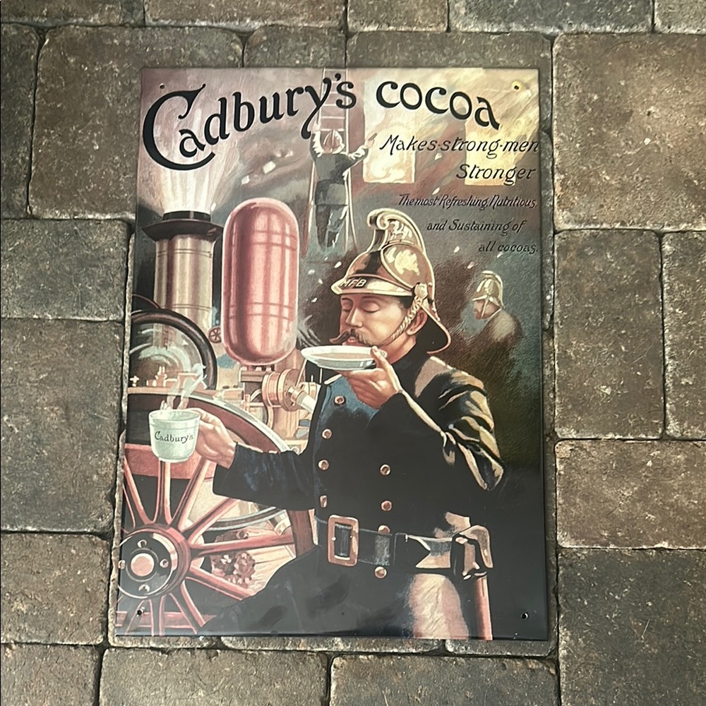 1996 Cadbury's Cocoa Vintage Metal Sign 11.5 x 16 Inch Made in Australia